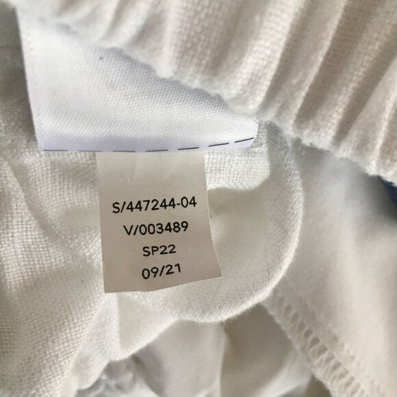 Athleta Cabo Linen Pants Women's Size 16 Casual White Wide Leg Pull On Pockets - Picture 10 of 10